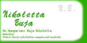nikoletta buja business card